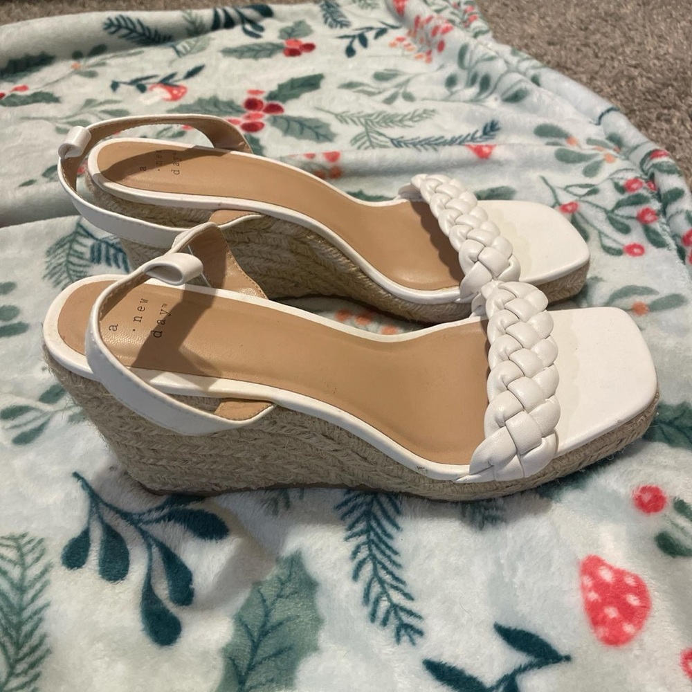 White Wedge Heels